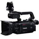 Canon XA55 professional 4K UHD camcorder with 15x optical zoom and advanced image stabilization in a compact design.