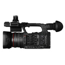 Canon XF605 professional 4K UHD camcorder with 15x optical zoom and advanced autofocus features.