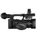 Canon XF605 professional camcorder with 4K UHD, 15x optical zoom, and dual pixel CMOS autofocus system.