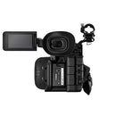 Canon XF605 professional camcorder with 4K UHD, Dual Pixel CMOS AF, and flip-out LCD screen.