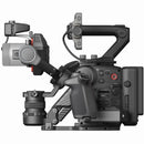 Side view of DJI Ronin 4D professional 8K cinema camera with 4-axis stabilization and modular design