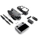 DJI Mavic 3 Classic drone with remote controller, propellers, battery charger, and accessories laid out on white background