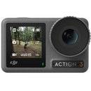 DJI Osmo Action 3 compact action camera with dual touchscreens and 4K video recording.