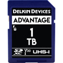 Delkin Advantage 1TB SDXC V30 UHS-I memory card for 4K and Full HD recording with 100MB/s read and 80MB/s write speed