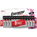 24-pack Energizer MAX AA alkaline batteries with 10-year storage life and leak-resistant design