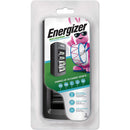 Energizer Recharge Universal Charger for AA AAA C D and 9V batteries with LCD display and auto shut-off.