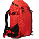 Red F-Stop Ajna 37L DuraDiamond Backpack with weather-resistant material and multiple storage compartments