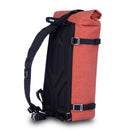 F-Stop Dyota 11 compact red sling bag with roll-top, weatherproof zipper, and removable insert