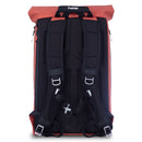 F-Stop Dyota 20 Sling Bag rear view with padded straps and roll-top design in red and black