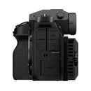 Side view of Fujifilm camera equipped with FUJIFILM Cooling Fan accessory