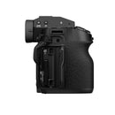 Side view of FUJIFILM X-H2S Body camera showing dual card slots and textured grip