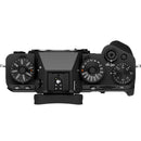 Top view of FUJIFILM X-T5 Body camera showing dial-based controls and compact design