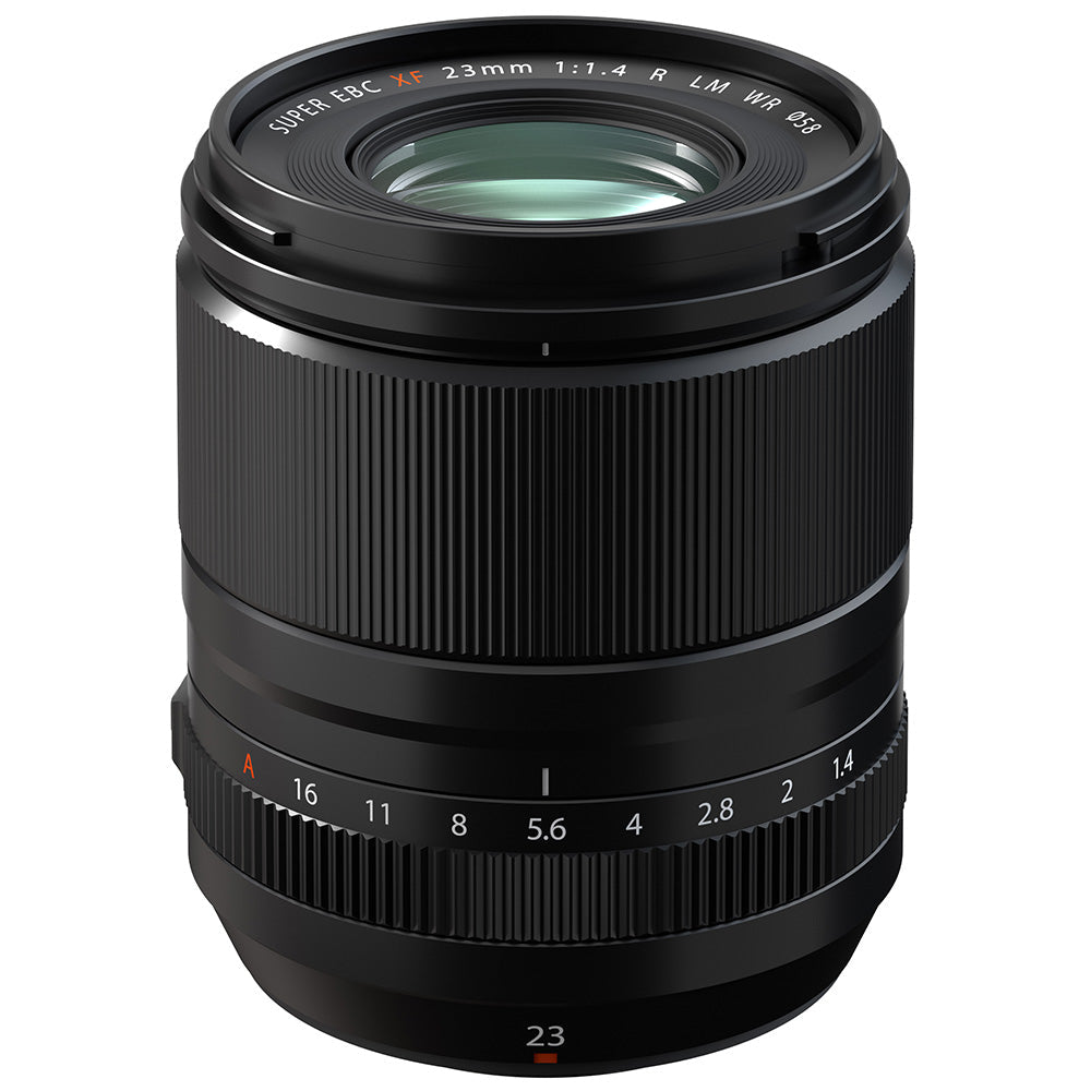FUJIFILM XF 23mm f1.4 R LM WR compact weather-resistant camera lens with fast aperture and linear motor autofocus