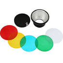 Godox AD-R14 standard reflector with honeycomb grid and five color gel filters for AD300 Pro flash head