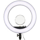 Godox LR160 LED Ring Light with 160 LEDs, adjustable brightness and color temperature, black ring light with mirror and smartphone holder