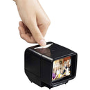 Hama DB55 LED slide viewer with 3X magnification and LED backlight displaying a family photo