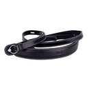 Black Leica Neck Strap with white stitching and protection flap for M & X Vario cameras
