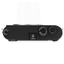 Top view of Leica M11 Monochrom black-and-white full-frame camera with control dials and shutter button