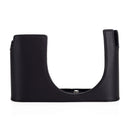 Leica Q2 Leather Protector with diamond-pattern embossing and integrated D-ring screw for easy attachment and removal
