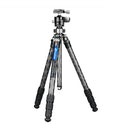 Leofoto Mr. Q LQ-324C carbon fibre tripod with LH-40 head, compact and lightweight, adjustable height, supports 15kg, smartphone accessory mounts