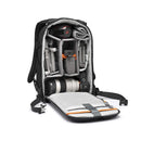 LowePro Flipside Backpack 300 AW III camera bag with padded compartments, full backside and side access, and All Weather AW Cover for protection.