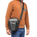 Lowepro Toploader Photo active TLZ 50 AW camera bag worn crossbody with adjustable strap