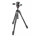 Manfrotto 290 Xtra aluminum tripod with 3-way head and adjustable leg locks for stable photography