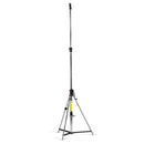 Manfrotto steel three-section wind up stand with 370 cm height and leveling leg for uneven terrain