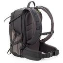 Mindshift BackLight 18L backpack with rear access, padded straps, and multiple compartments for camera gear and laptop.