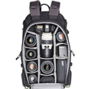 Backlight 36L back panel camera bag with organized compartments holding lenses and DSLR gear