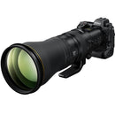 Nikon mirrorless camera with Nikkor Z 600mm f4 telephoto lens and built-in 1.4x teleconverter