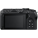 Nikon Z30 mirrorless camera body with rear touchscreen and control buttons for vlogging and 4K video recording