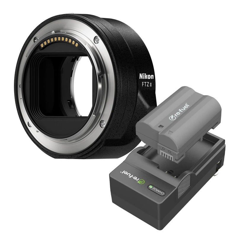 Nikon FTZ II Mount Adapter with Re-Fuel EN-EL15 Battery and Charger Bundle