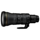 Nikkor Z 400mm f/2.8 TC VR S professional telephoto lens with built-in 1.4x teleconverter and advanced vibration reduction.