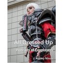 J. Ashley Nixon cosplay portrait in detailed armor costume with white wig against tiled wall