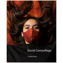 Portrait of a woman wearing a red face mask with flowing hair for J. Ashley Nixon's Social Camouflage series