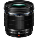 OM System M.Zuiko 20mm f1.4 PRO compact prime lens with high-resolution glass, feathered bokeh, weather-sealed design, and lightweight build
