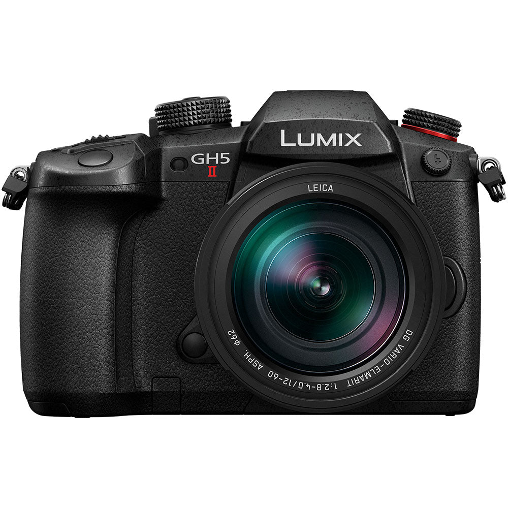 Panasonic LUMIX GH5 II with 12-60mm f2.8-4.0 front view