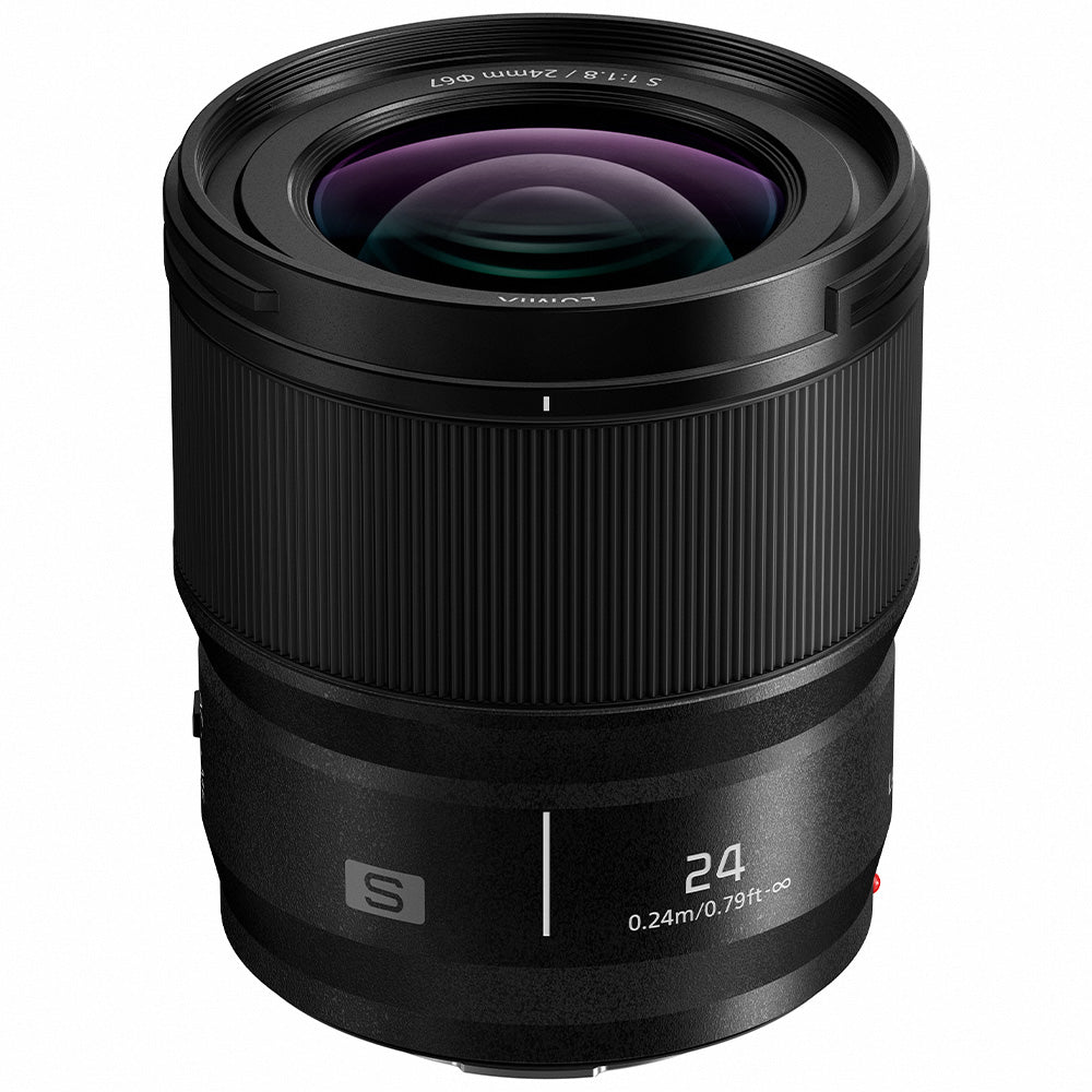 LUMIX S 24mm f1.8 wide-angle large-aperture camera lens with compact design and smooth autofocus for versatile photo and video use