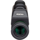 Pentax 6x21 VM WP monocular with rubberized grip and high-contrast optics front view