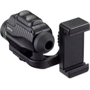 Pentax 6x21 VM WP monocular with smartphone adapter and macro stand in black rubberized compact design