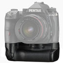 Pentax D-BG8 Battery Grip attached to Pentax K-3 III camera for enhanced vertical shooting and extra control buttons