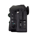 Pentax K-3 Mark III DSLR camera body side view showing ports and controls