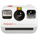 Polaroid GO Everything Box compact instant analog camera with retro rainbow stripe design and automatic flash