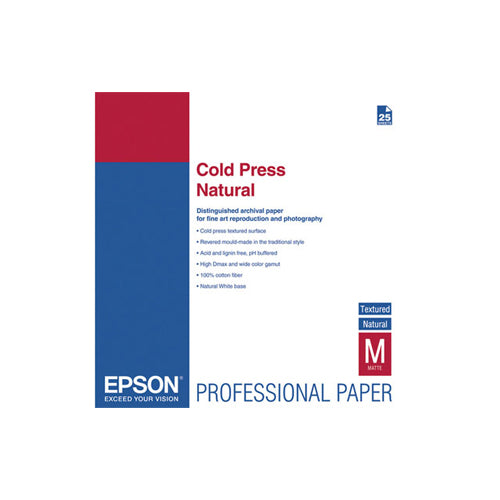 Epson 17" x 22" Cold Press Natural Textured Matte - 25 Sheets