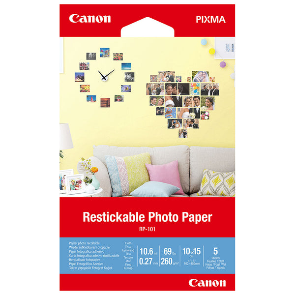 Canon Matte Restickable Photo Paper 4x6" - 5 Sheets