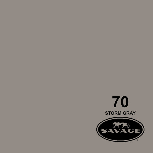 Savage 86"x12 Yards Seamless Paper Background - Storm Grey #70