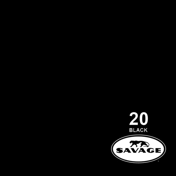 Savage 107"x12 Yards Seamless Paper Background - Super Black