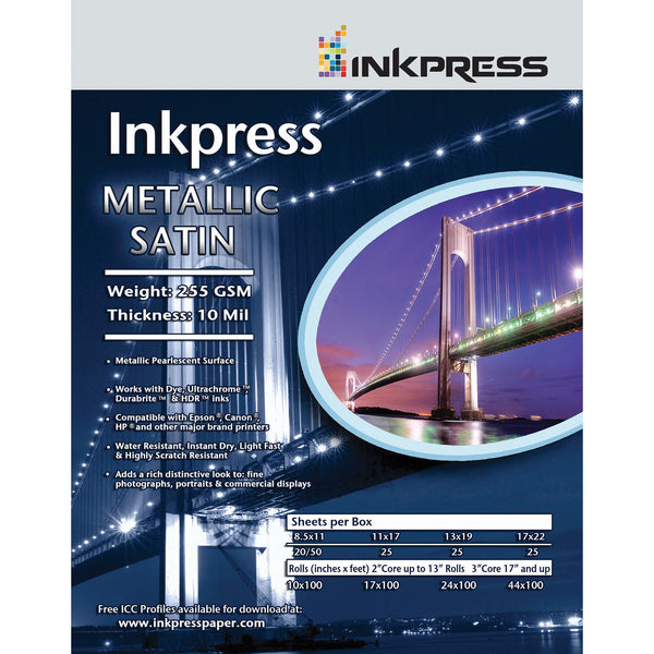 Inkpress 5" x 7" Metallic Satin - 50 Sheets