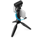 Sennheiser MKE 200 directional microphone kit with smartphone clamp and Manfrotto PIXI tripod for vlogging